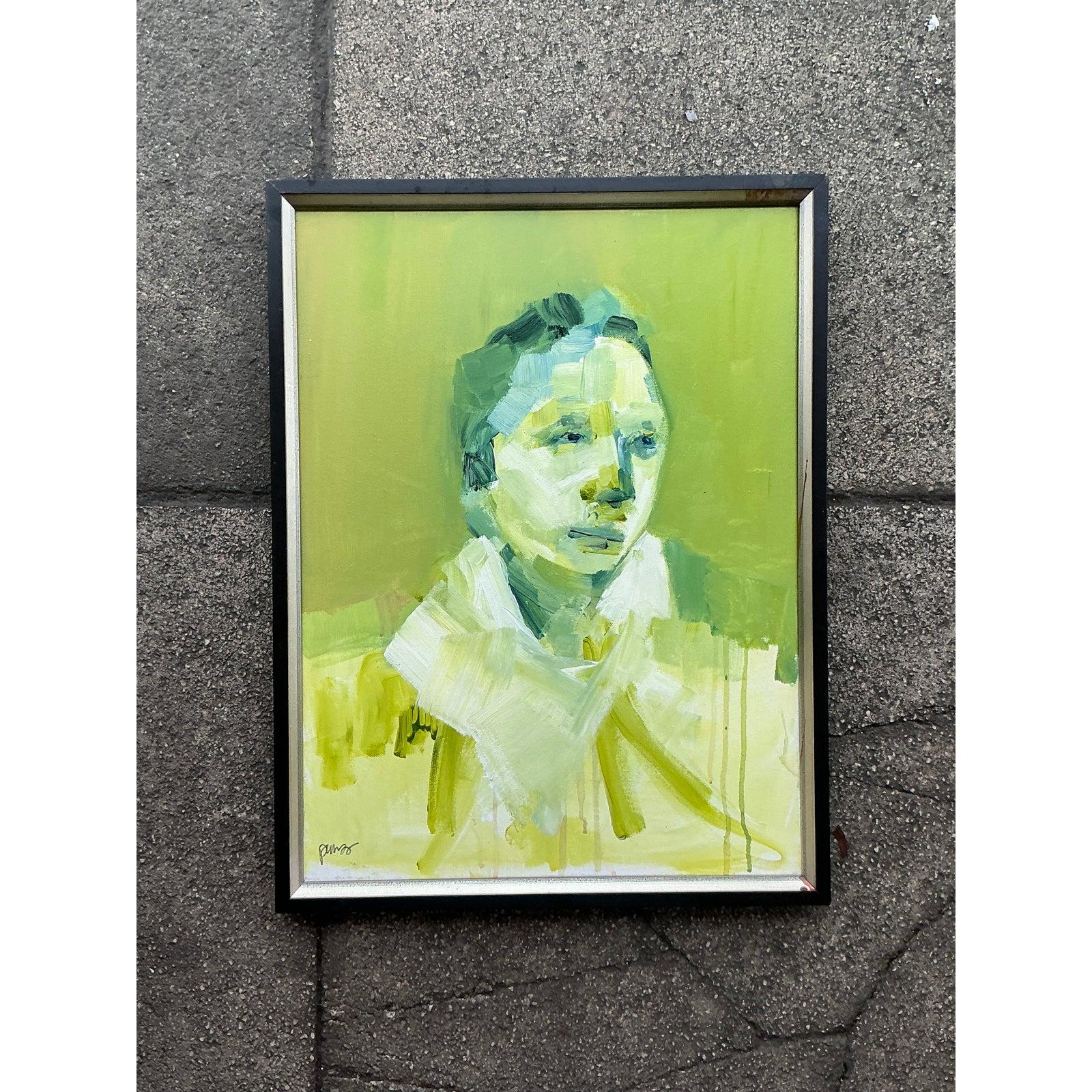 Dieses abstrakte figurative Originalgemälde des Künstlers 