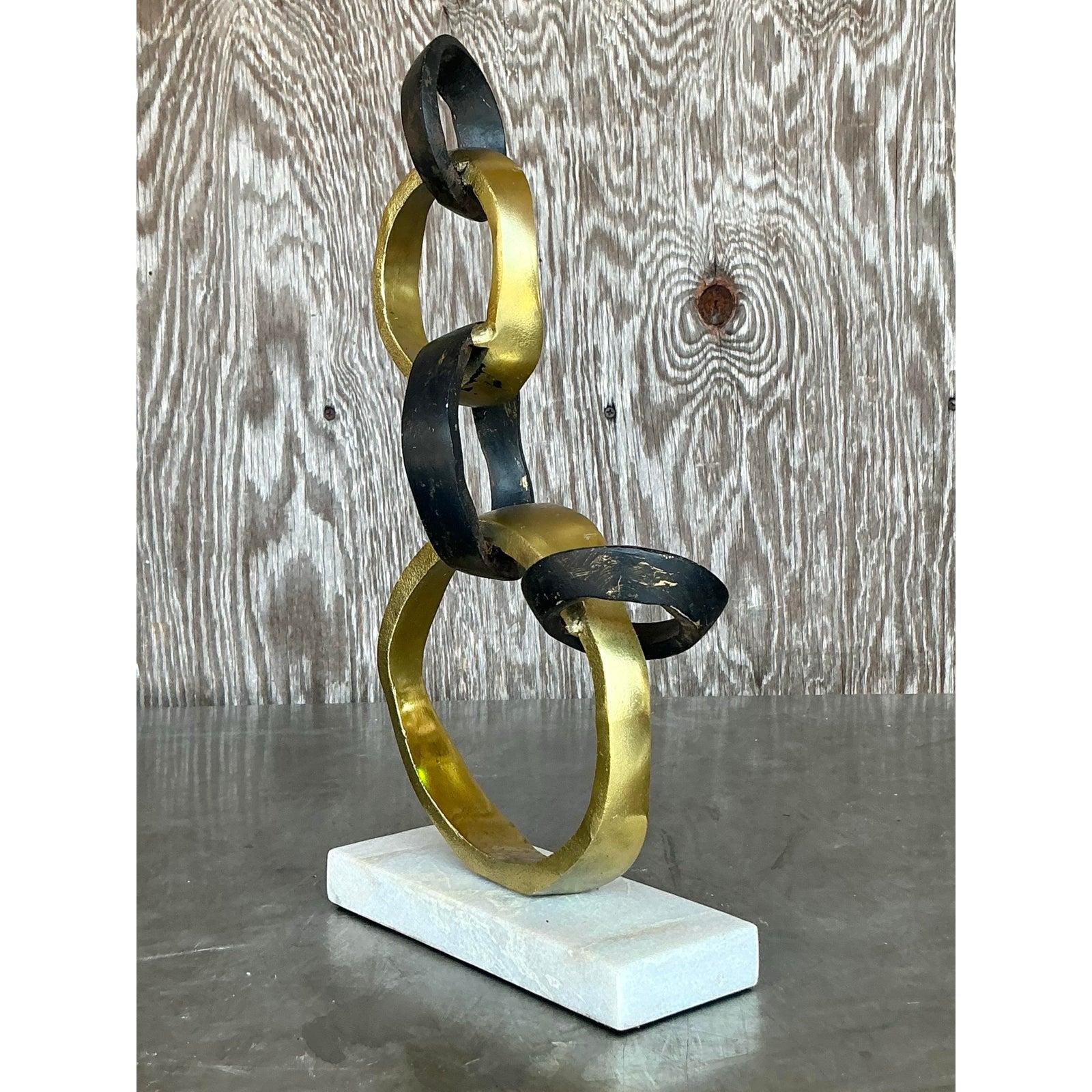 Industriale Scultura ad anelli astratta boho della fine del XX secolo in vendita