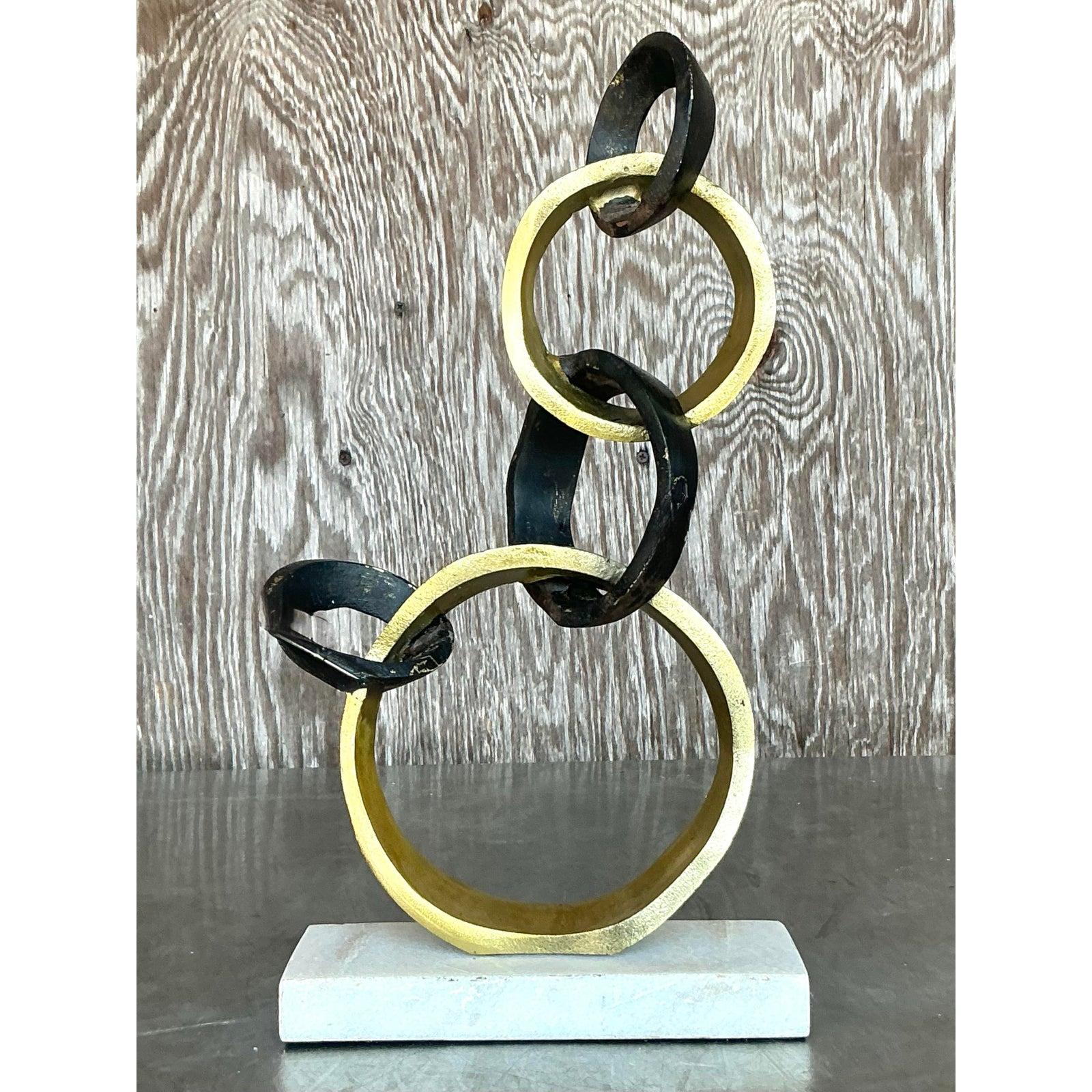 Scultura ad anelli astratta boho della fine del XX secolo in vendita 1
