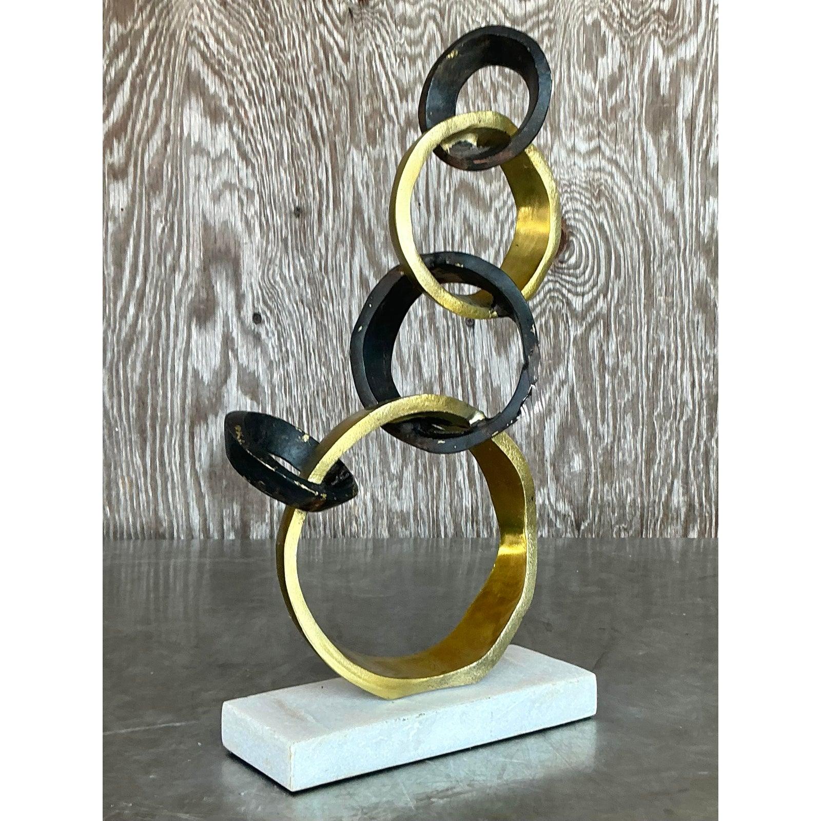 Scultura ad anelli astratta boho della fine del XX secolo in vendita 2