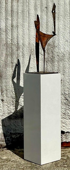 Late 20th Century Vintage Boho Abstract Torch Cut Steel Sculpture