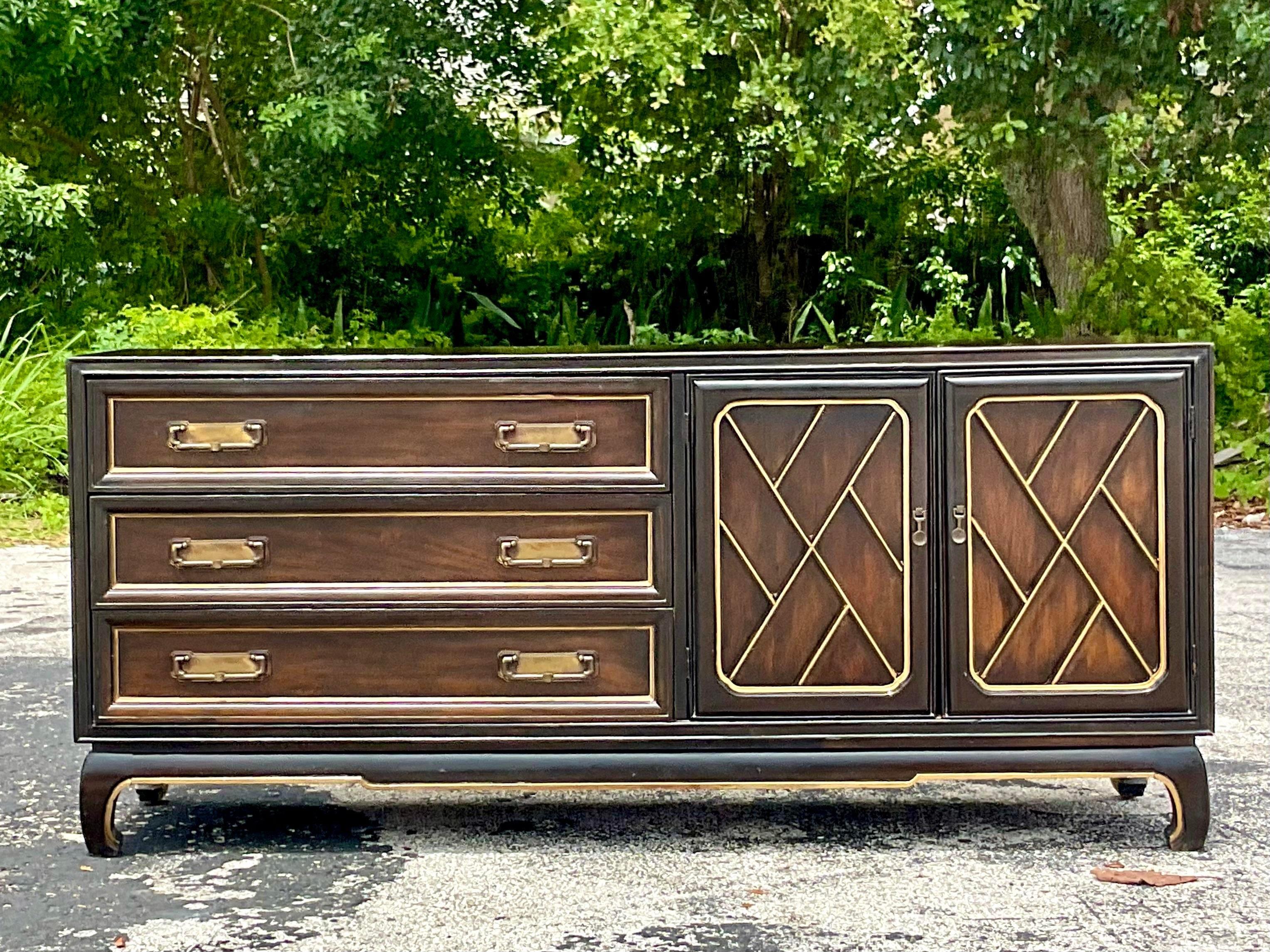 Late 20th Century Vintage American of Martinsville Chinese Chippendale Credenza 5