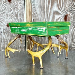 Table en bois de cerf vintage Boho de la fin du 20e siècle