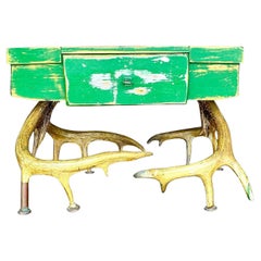 Late 20th Century Vintage Boho Antler Table