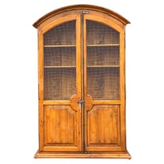 Late 20th Century Vintage Boho Arched Pine Armoire