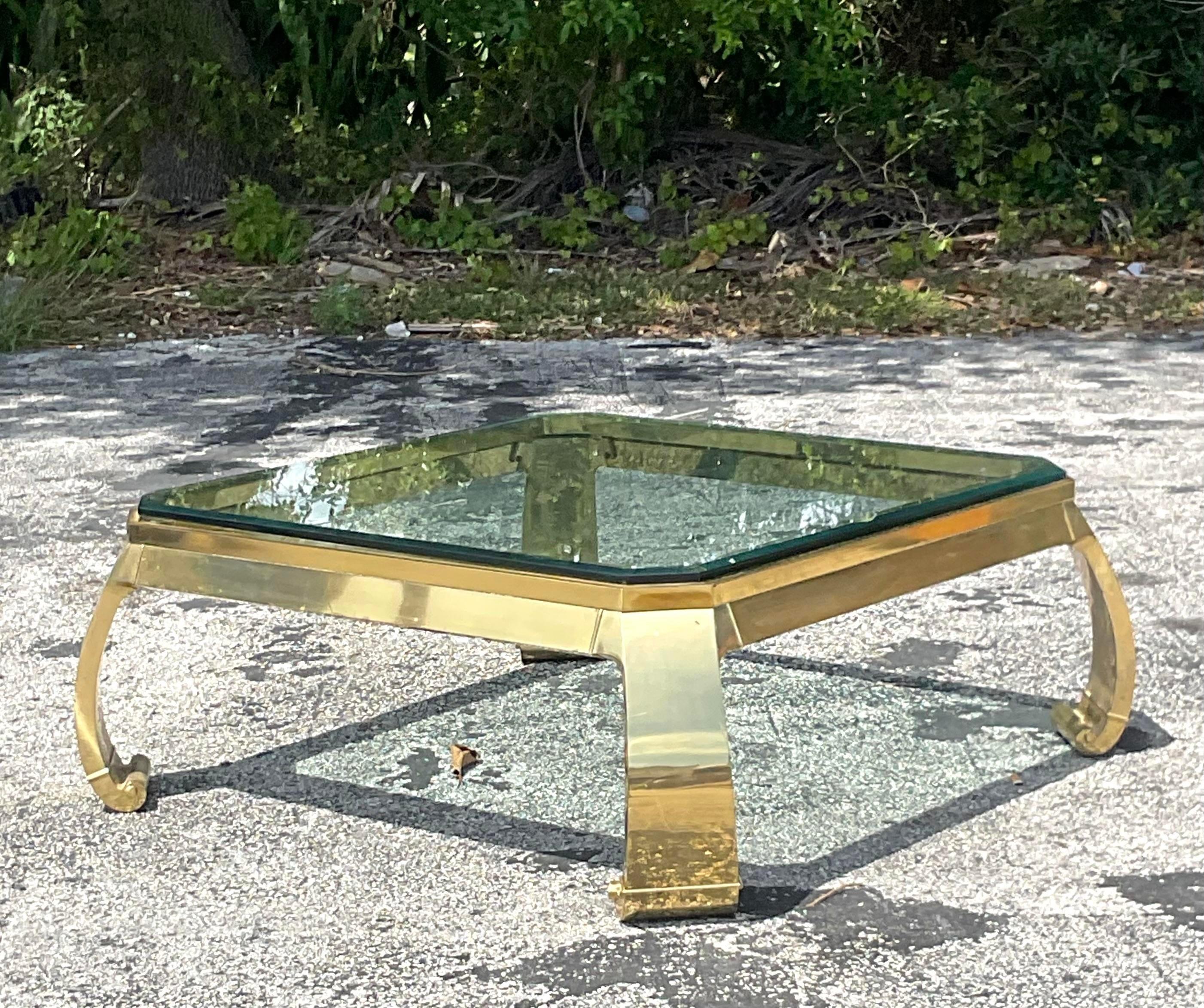 Late 20th Century Vintage Boho Bass Ming Dining Table After Mastercraft In Good Condition For Sale In west palm beach, FL