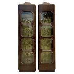 Late 20th Century Vintage Boho Burl Wood Tower Etageres After Mastercraft