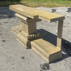 Late 20th Century Vintage Boho Carved Column Console Table