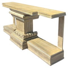 Late 20th Century Vintage Boho Carved Column Console Table Late 20th Century Vintage Boho Carved Column Console Table