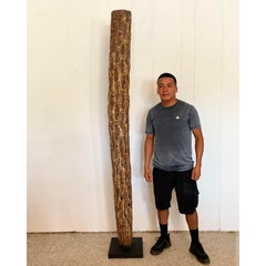 Fin du 20ème siècle Vintage Boho Sculpture Totem en Wood Wood sculpté