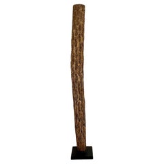 Late 20th Century Vintage Boho Carved Wood Totem Sculpture
