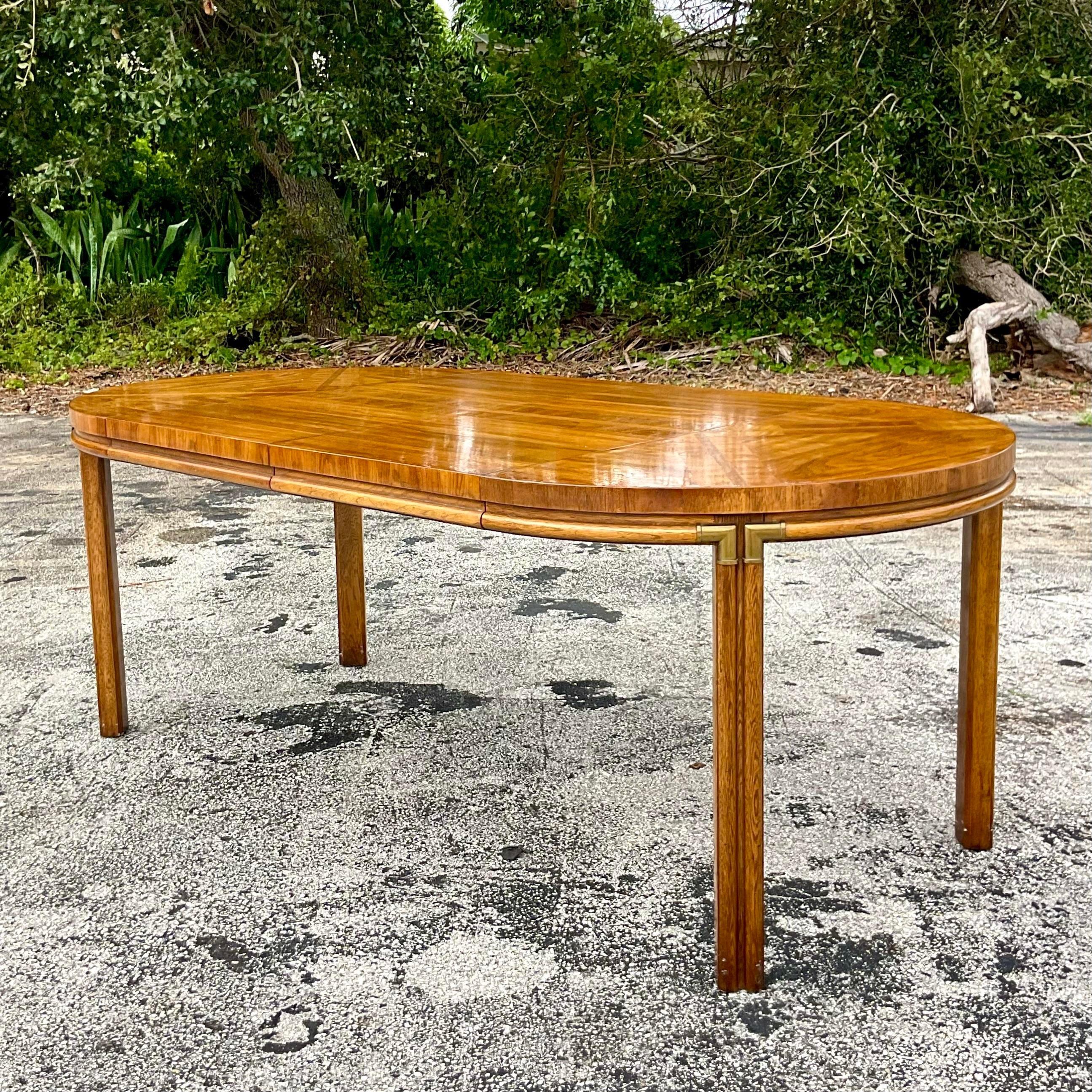 Late 20th Century Vintage Boho Drexel Accolade Campaign Dining Table 1