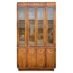 Late 20th Century Vintage Boho Drexel Campaign China Cabinet