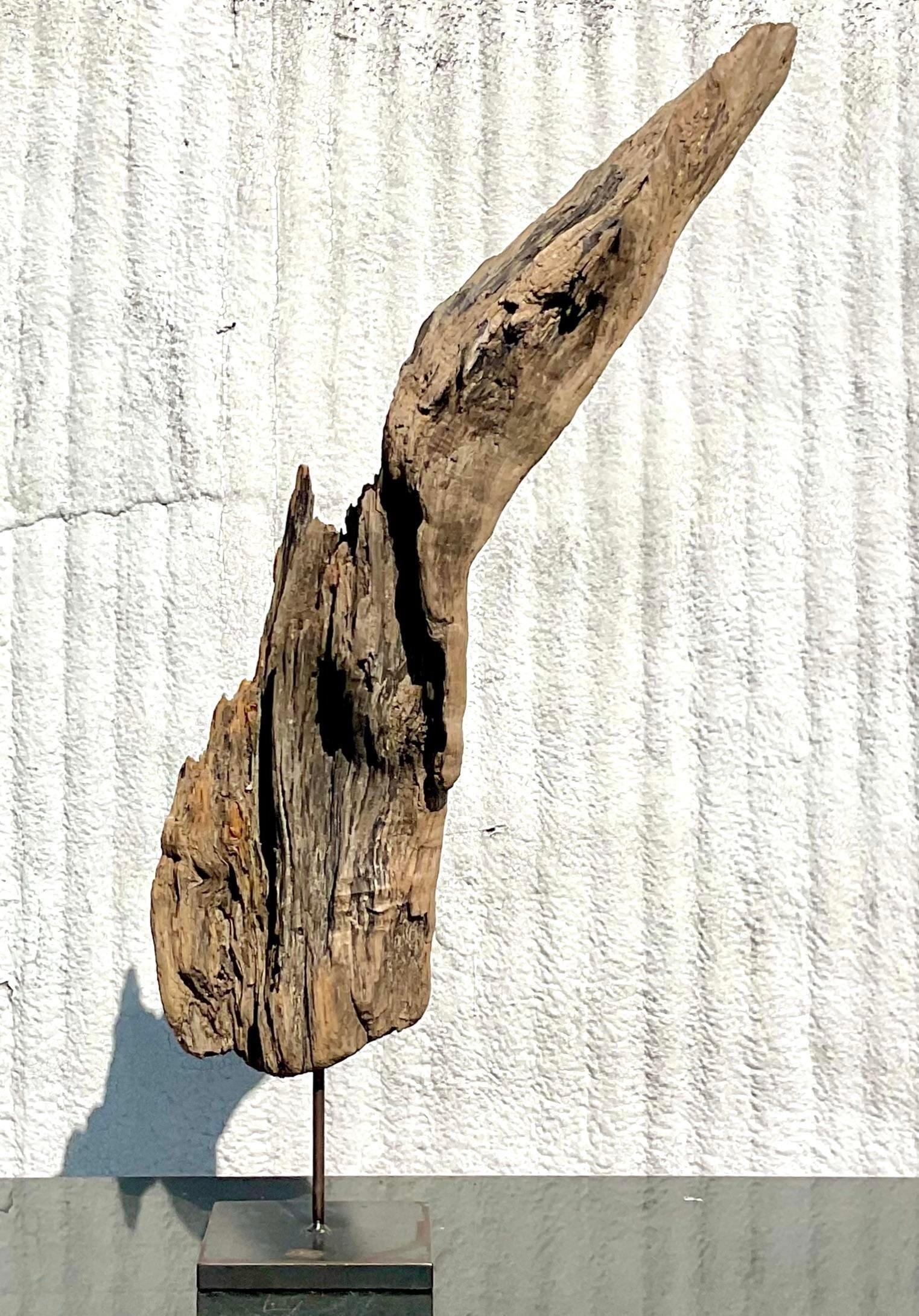 Late 20th Century Vintage Boho Drift Wood Sculpture In Good Condition For Sale In west palm beach, FL