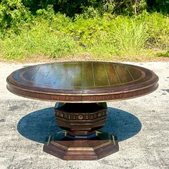 Late 20th Century Vintage Boho Ebony and Gilt Tipped Dining Table