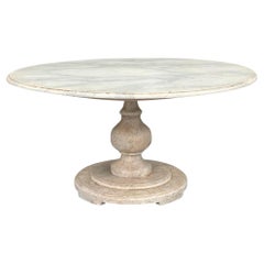 Late 20th Century Vintage Boho Faux Finished Marble Dining Table
