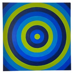 Olio originale su tela della fine del XX secolo, firmato Boho Geometrico, firmato