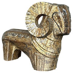 Mosaico astratto di vetro Boho della fine del XX secolo Ram