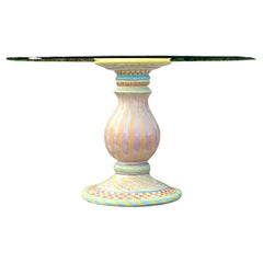 Late 20th Century Retro Boho Hand Painted Terracotta Dining Table