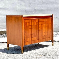 Late 20th Century Vintage Boho Heritage Stone Top Patchwork Sideboard