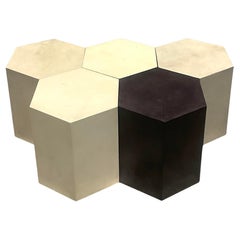 Fin du 20ème siècle Vintage Boho Honey Comb Coffee Tables- Set of 5