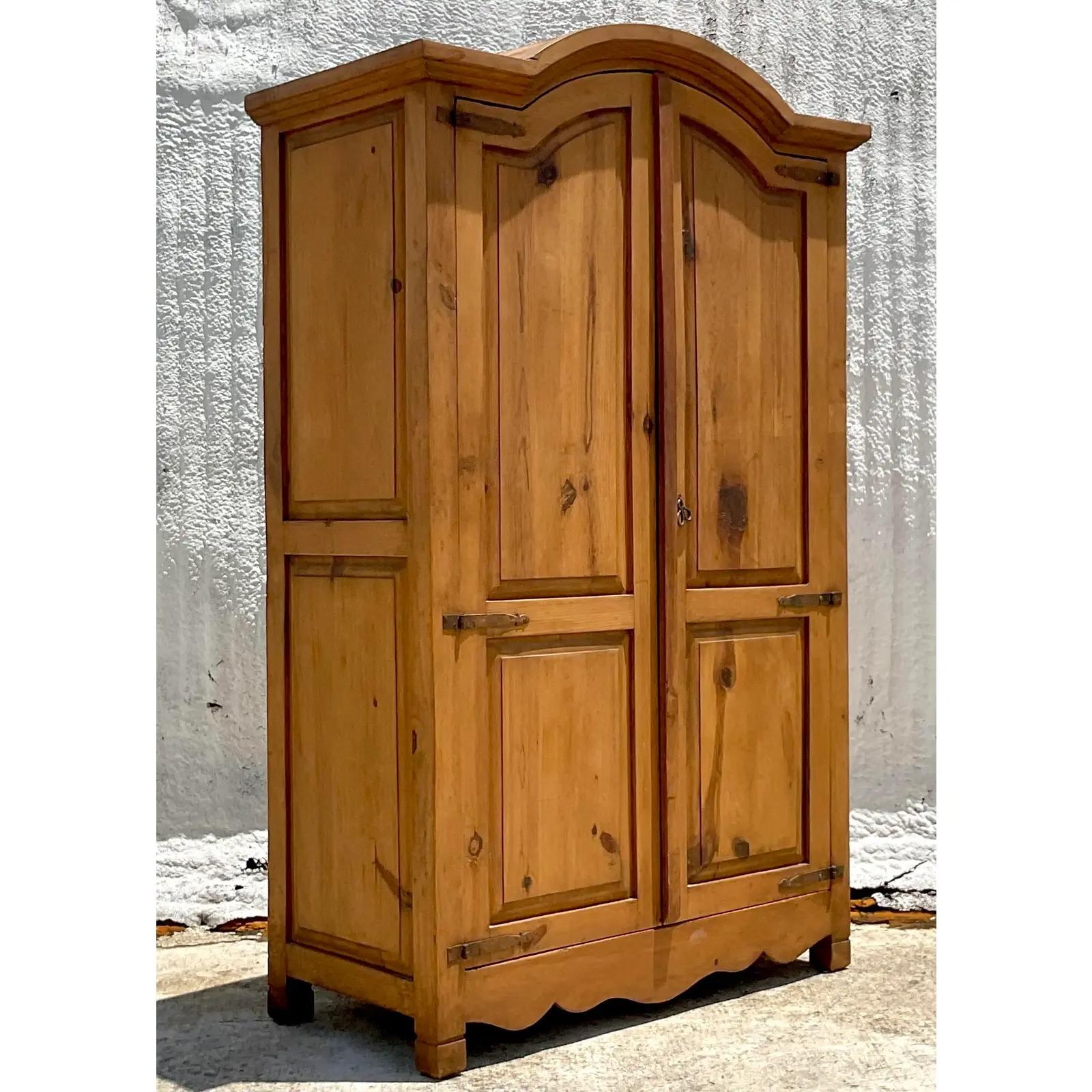 Late 20th Century Vintage Boho Knotty Pine Armoire at 1stDibs knotty pine armoire wardrobe