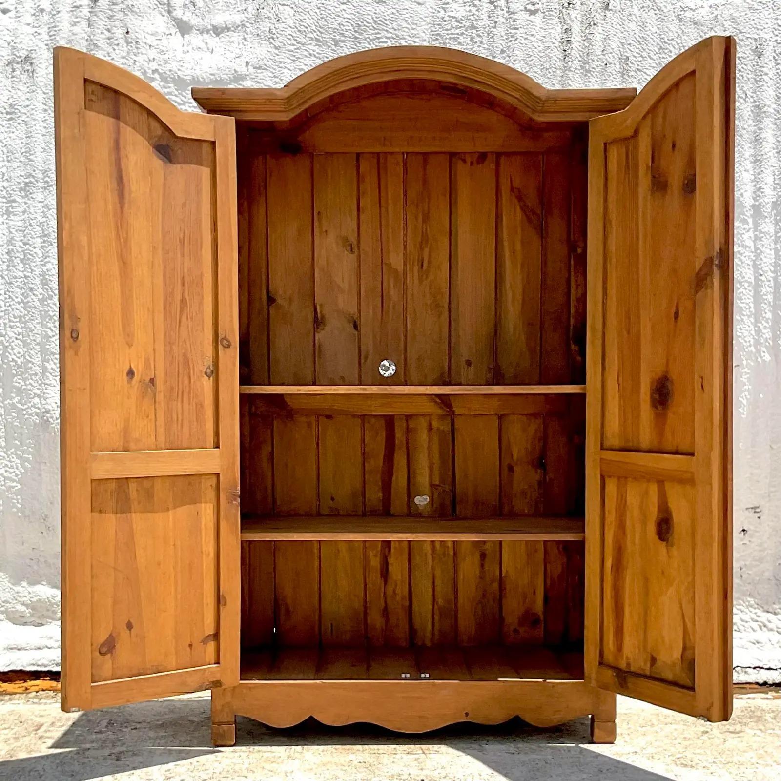 Late 20th Century Vintage Boho Knotty Pine Armoire at 1stDibs knotty pine armoire wardrobe