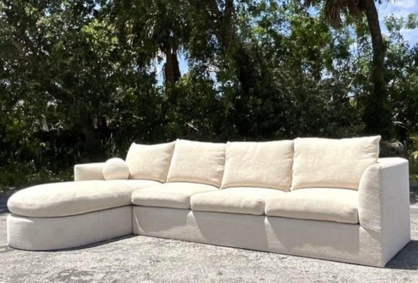 American Classical Late 20th Century Vintage Boho Kreiss Sectional Sofa