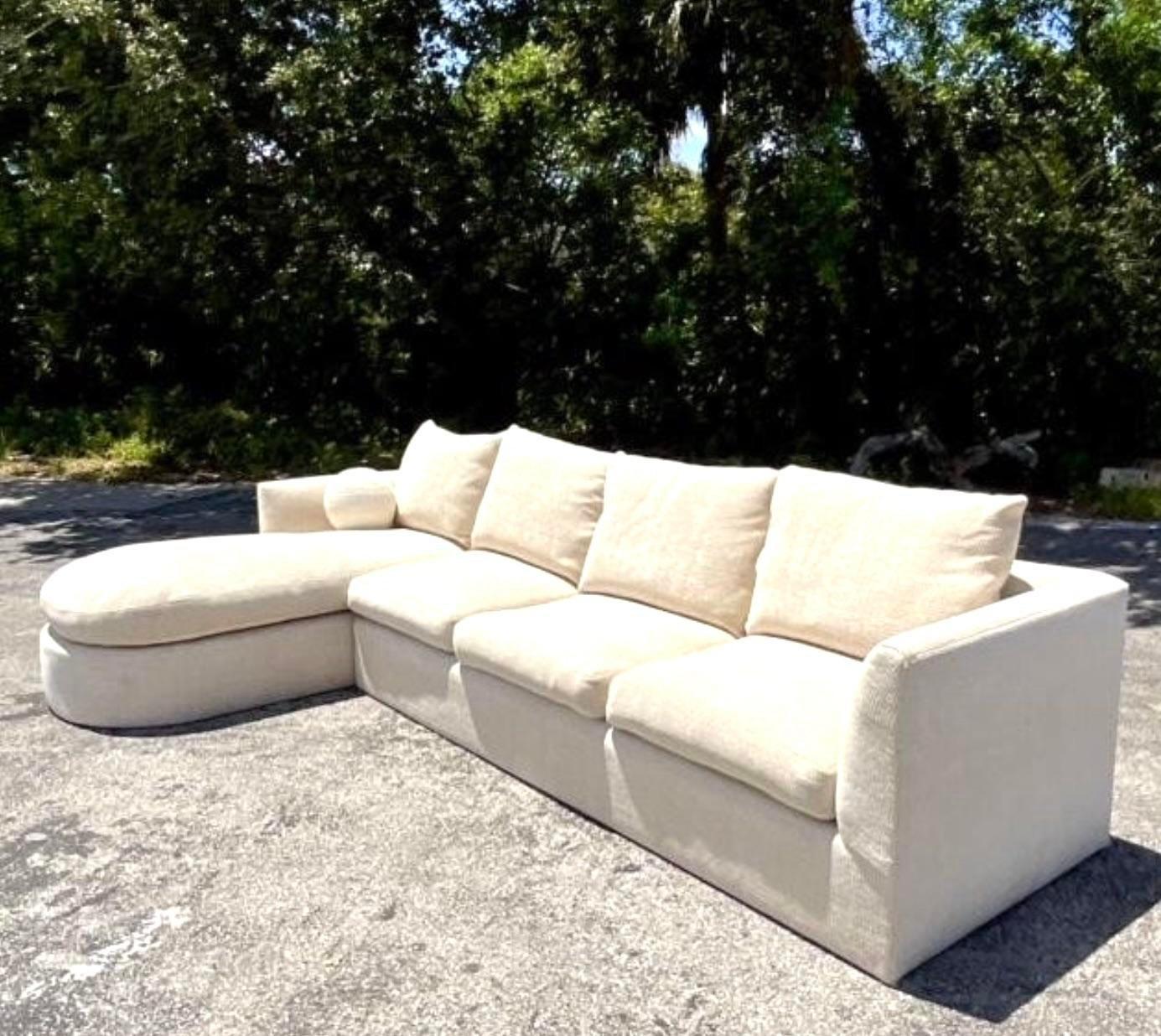 Late 20th Century Vintage Boho Kreiss Sectional Sofa In Good Condition In West Palm Beach, FL