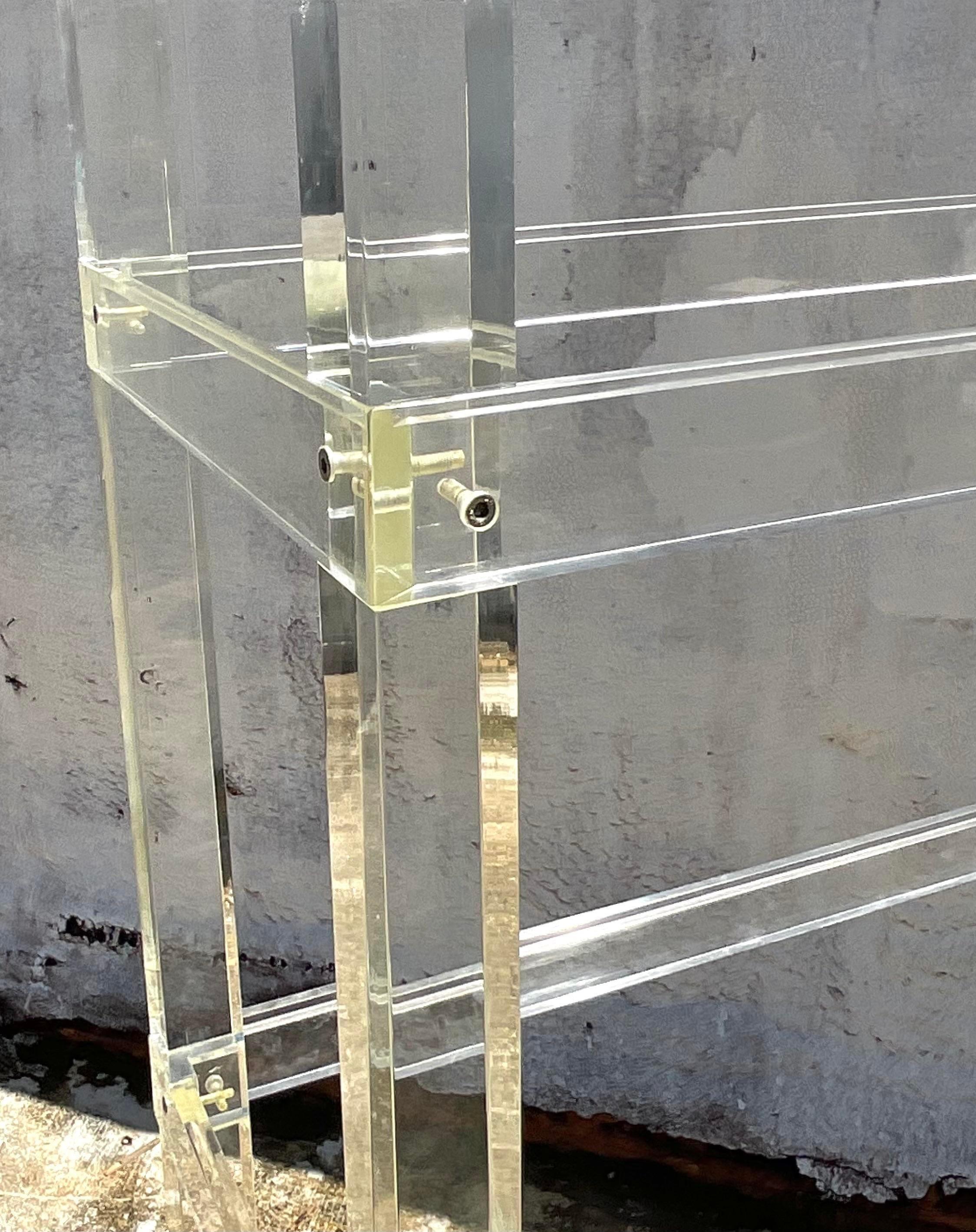 Late 20th Century Vintage Boho Lucite Etagere For Sale 1