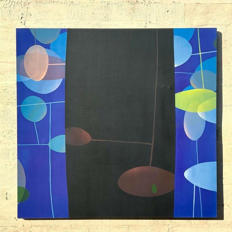 Setzen Sie ein kühnes Statement mit diesem monumentalen abstrakten Ölgemälde im Boho-Stil auf Leinwand. Mit seinen reichhaltigen Texturen und dynamischen Farben fängt dieses Originalkunstwerk eine ausdrucksstarke und zeitlose Ästhetik ein. Sein