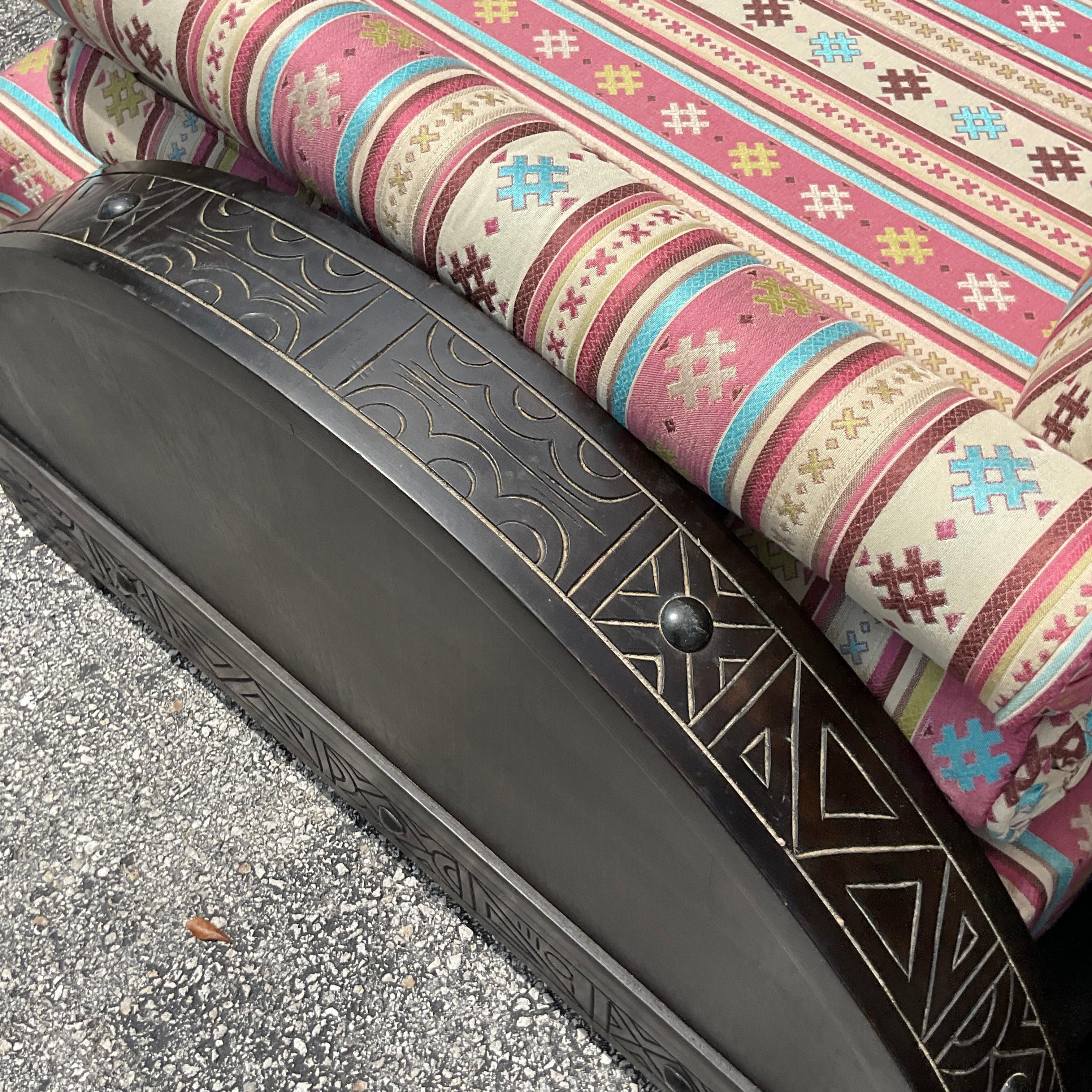 Metal Late 20th Century Vintage Boho Moroccan Sofas - a Pair For Sale