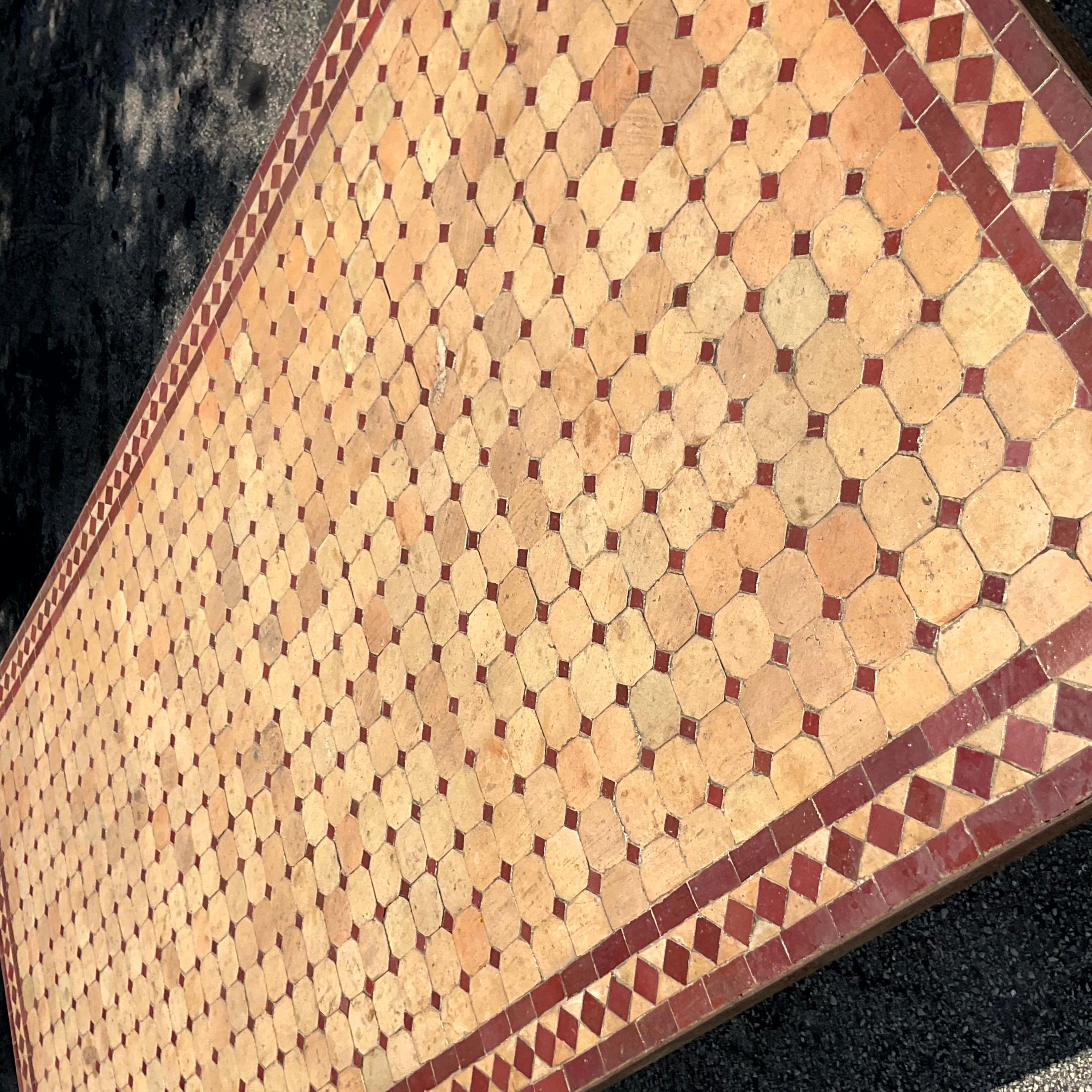 Late 20th Century Vintage Boho Moroccan Tile Dining Table 7