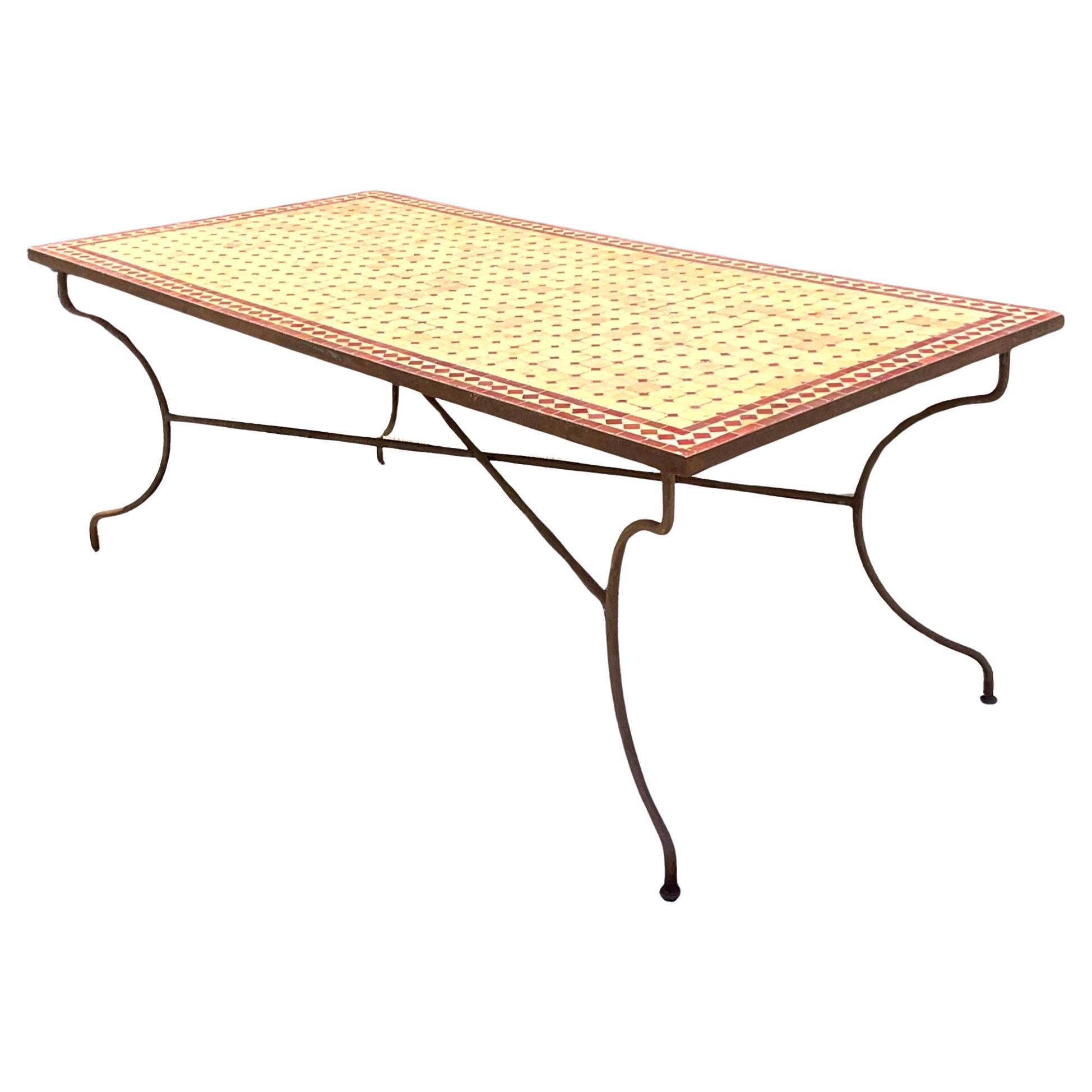 Late 20th Century Vintage Boho Moroccan Tile Dining Table
