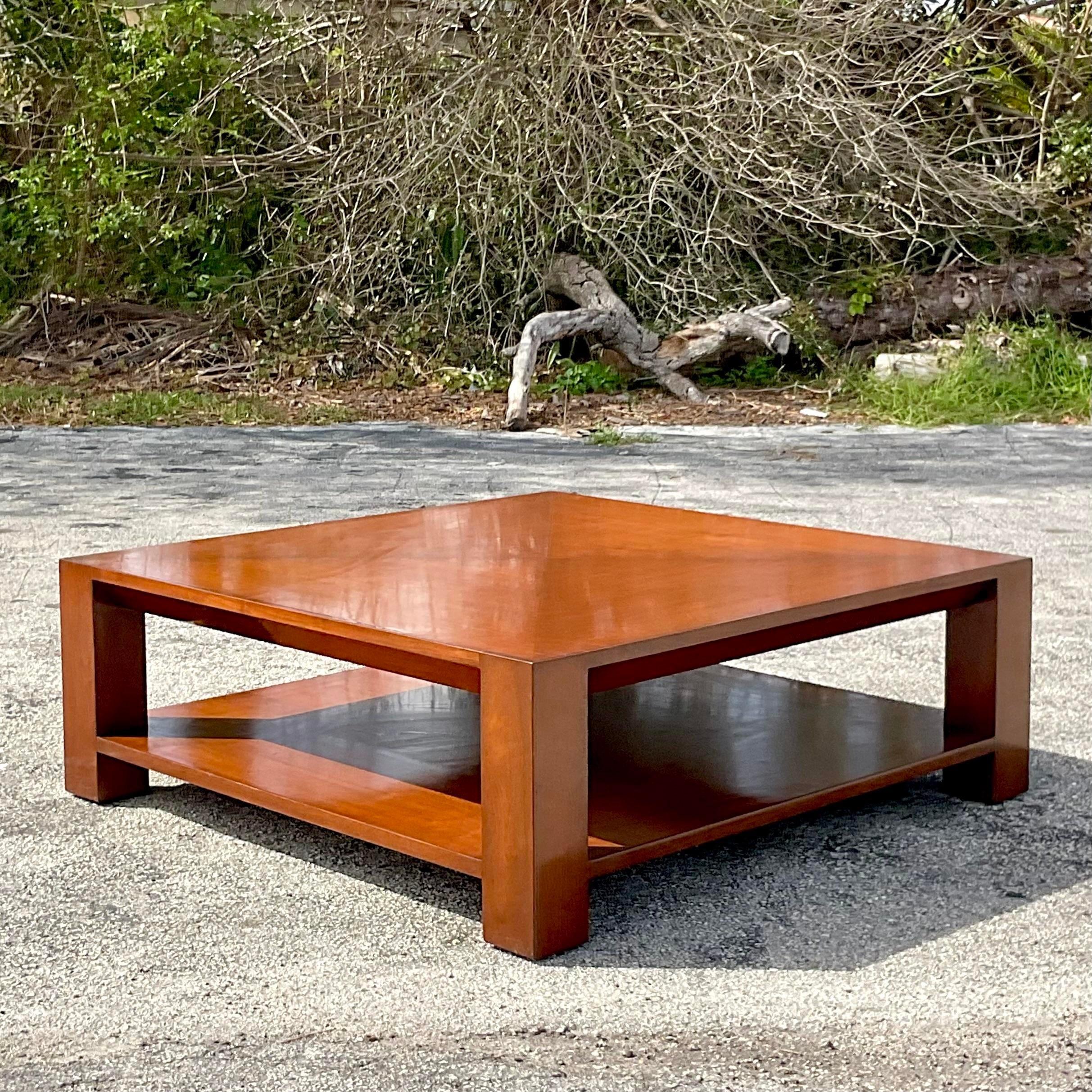 American Late 20th Century Vintage Boho Nancy Corzine Lacquered Coffee Table For Sale