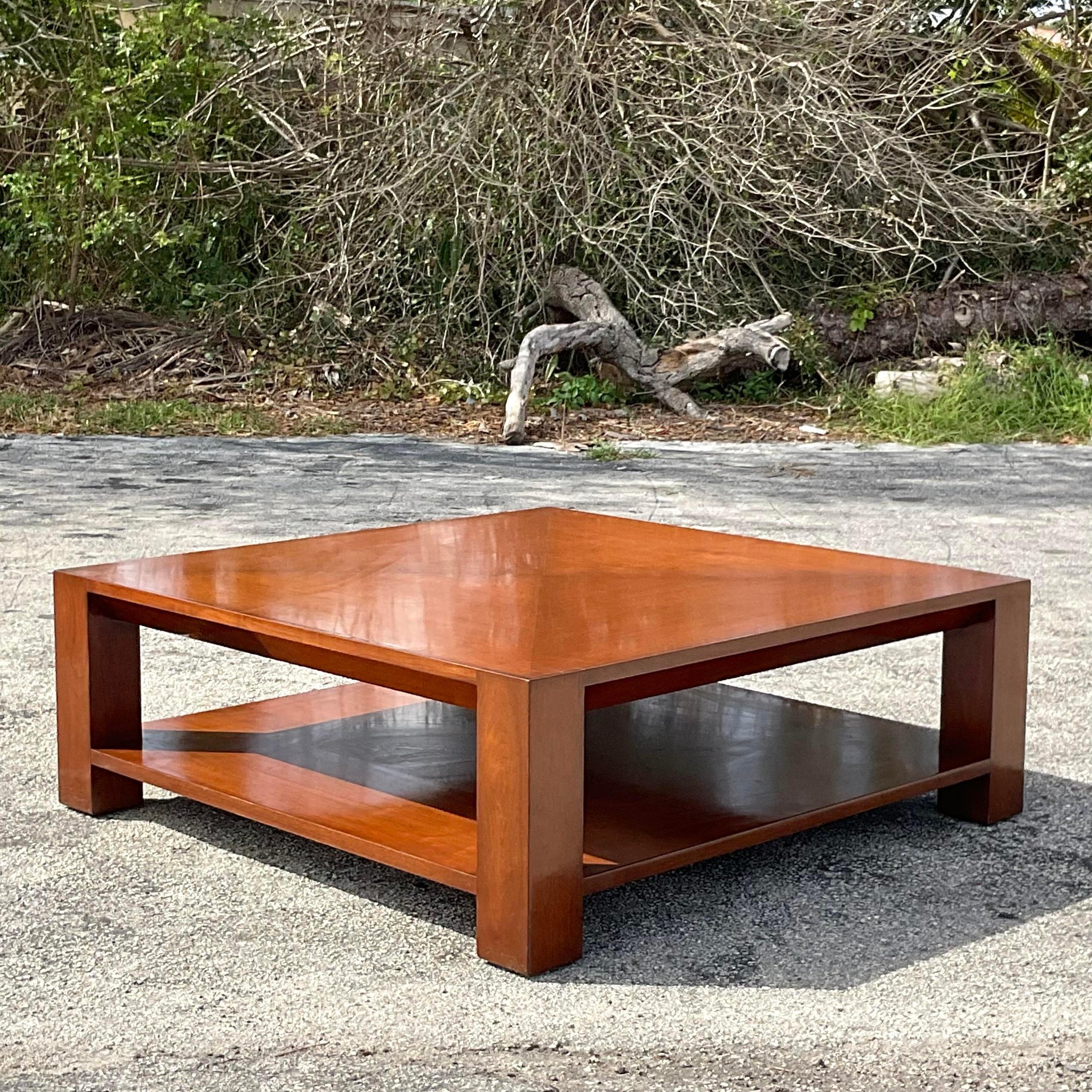 Late 20th Century Vintage Boho Nancy Corzine Lacquered Coffee Table In Good Condition For Sale In west palm beach, FL