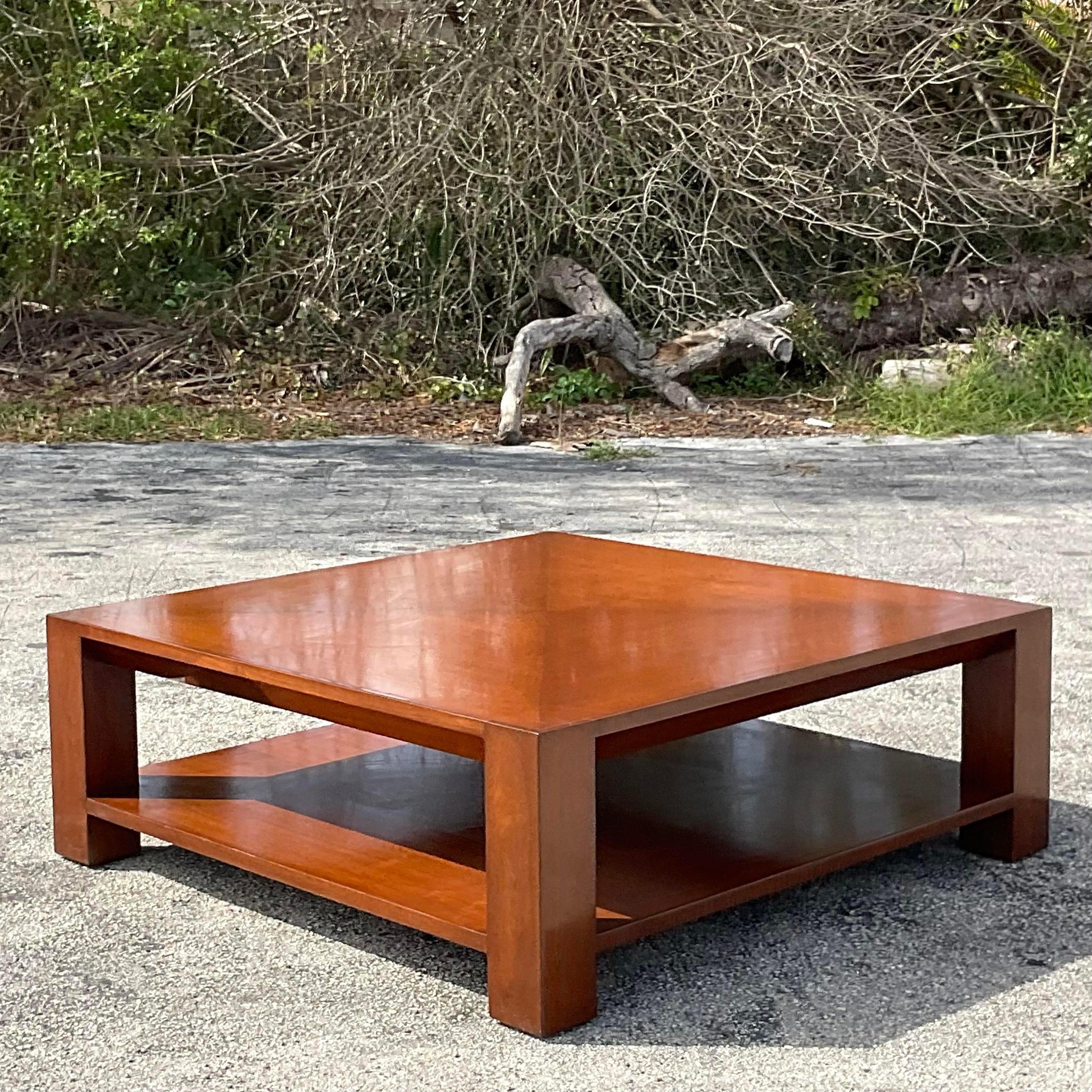 Late 20th Century Vintage Boho Nancy Corzine Lacquered Coffee Table For Sale 2