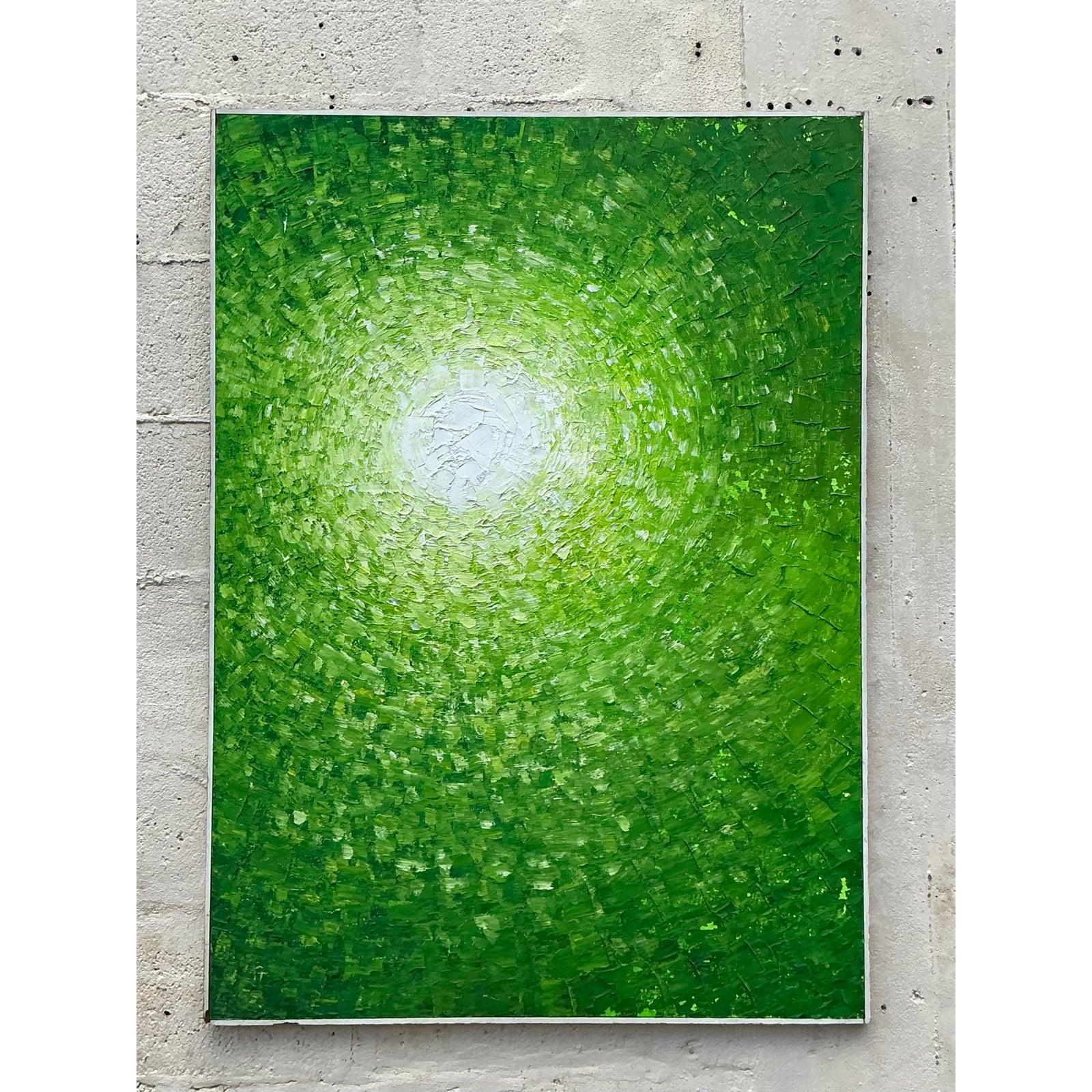 Ende des 20. Jahrhunderts Vintage Boho Original Abstrakt Öl auf Brett (Moderne der Mitte des Jahrhunderts) im Angebot