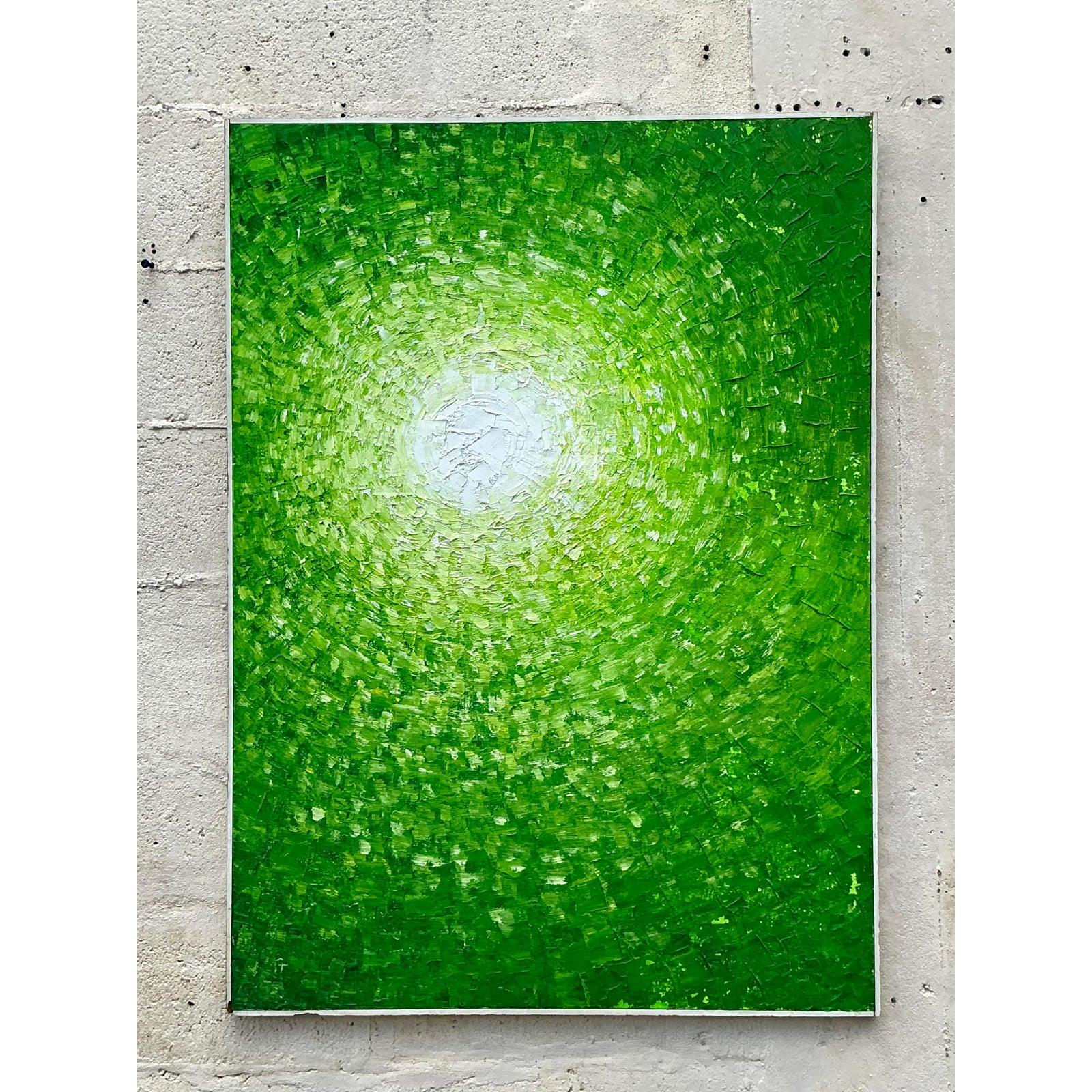 Ende des 20. Jahrhunderts Vintage Boho Original Abstrakt Öl auf Brett (amerikanisch) im Angebot