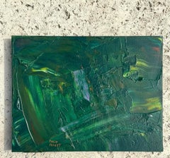 Late 20th Century Vintage Boho Original Impasto Abstract Oil on Canvas