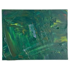 Late 20th Century Vintage Boho Original Impasto Abstract Oil on Canvas