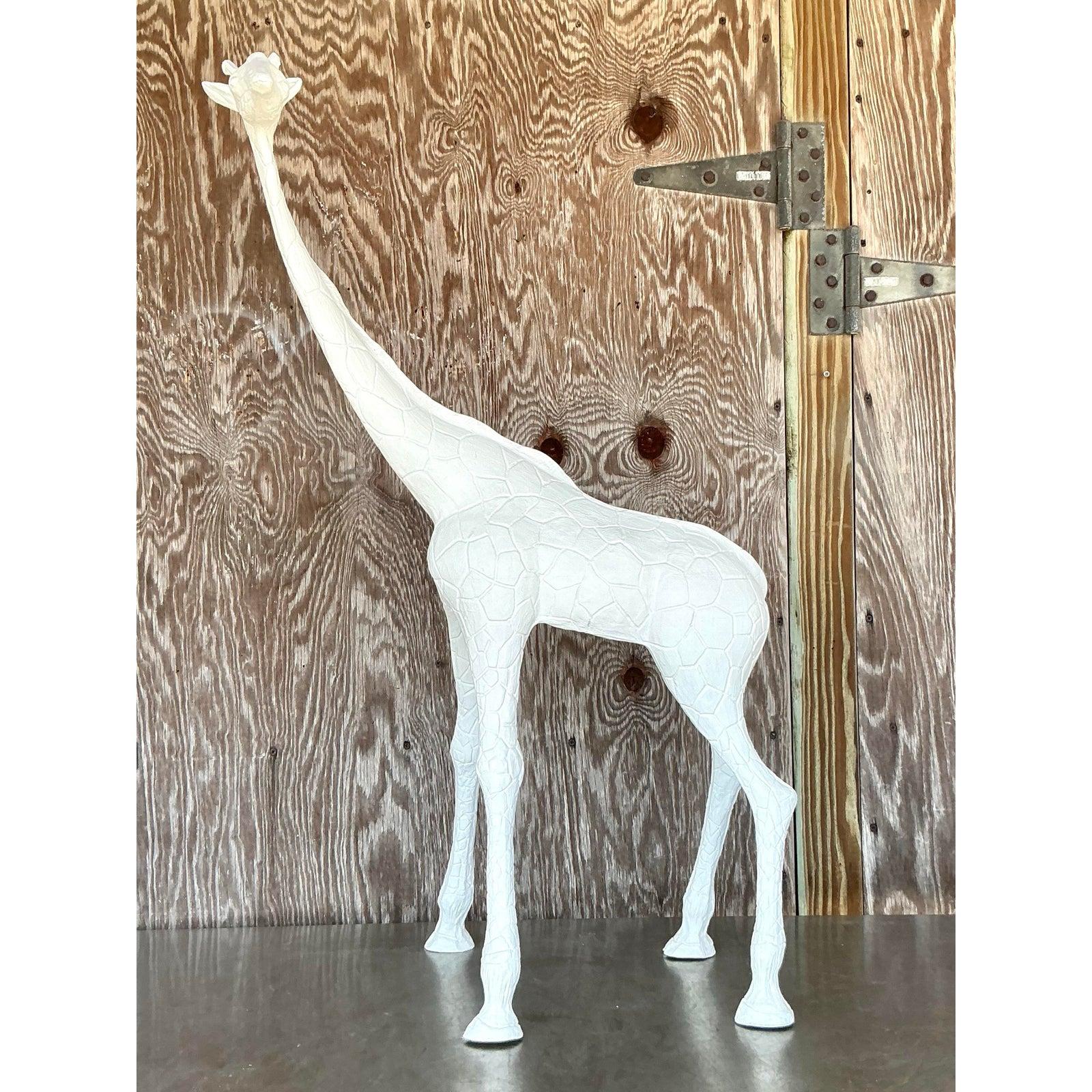 20ième siècle Girafe en plâtre Boho de la fin du 20e siècle en vente