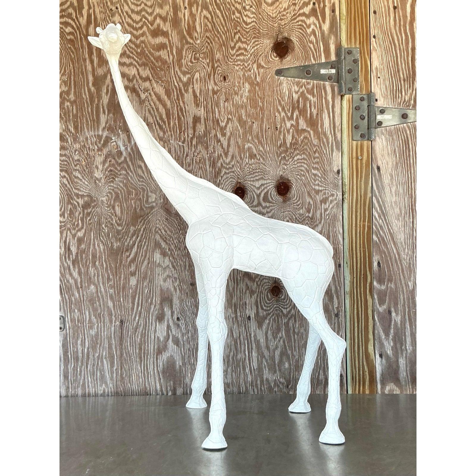 Girafe en plâtre Boho de la fin du 20e siècle en vente 2