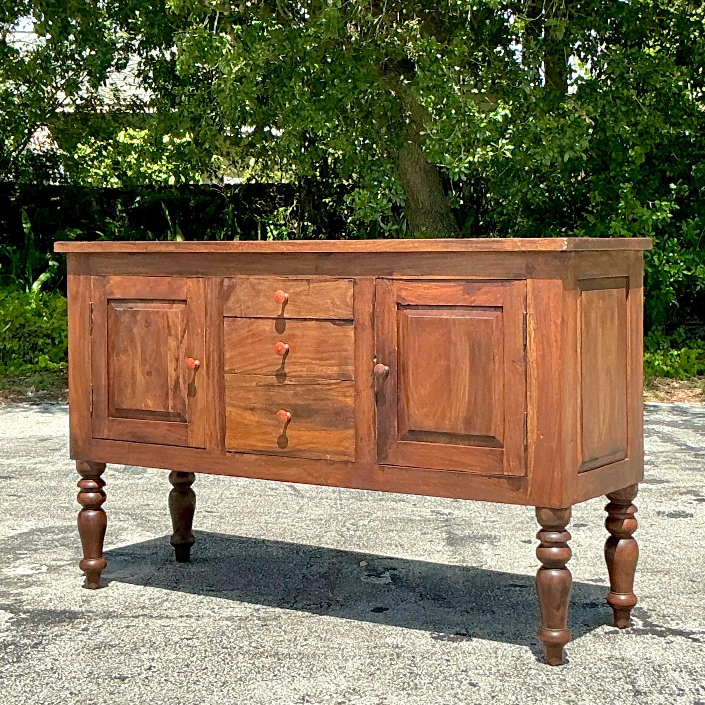Credenza rústica boho vintage de finales del siglo XX Madera