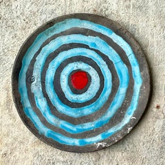 Late 20th Century Vintage Boho Signed Studio Pottery Charger