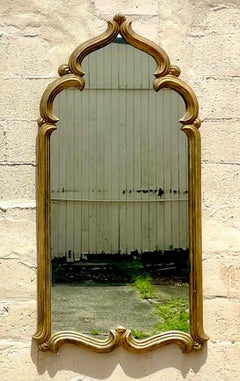 Fin du 20ème siècle Vintage Temple Boho Miroir doré