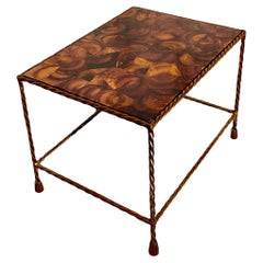 Late 20th Century Vintage Boho Tessellated Coconut Shell Coffee Table