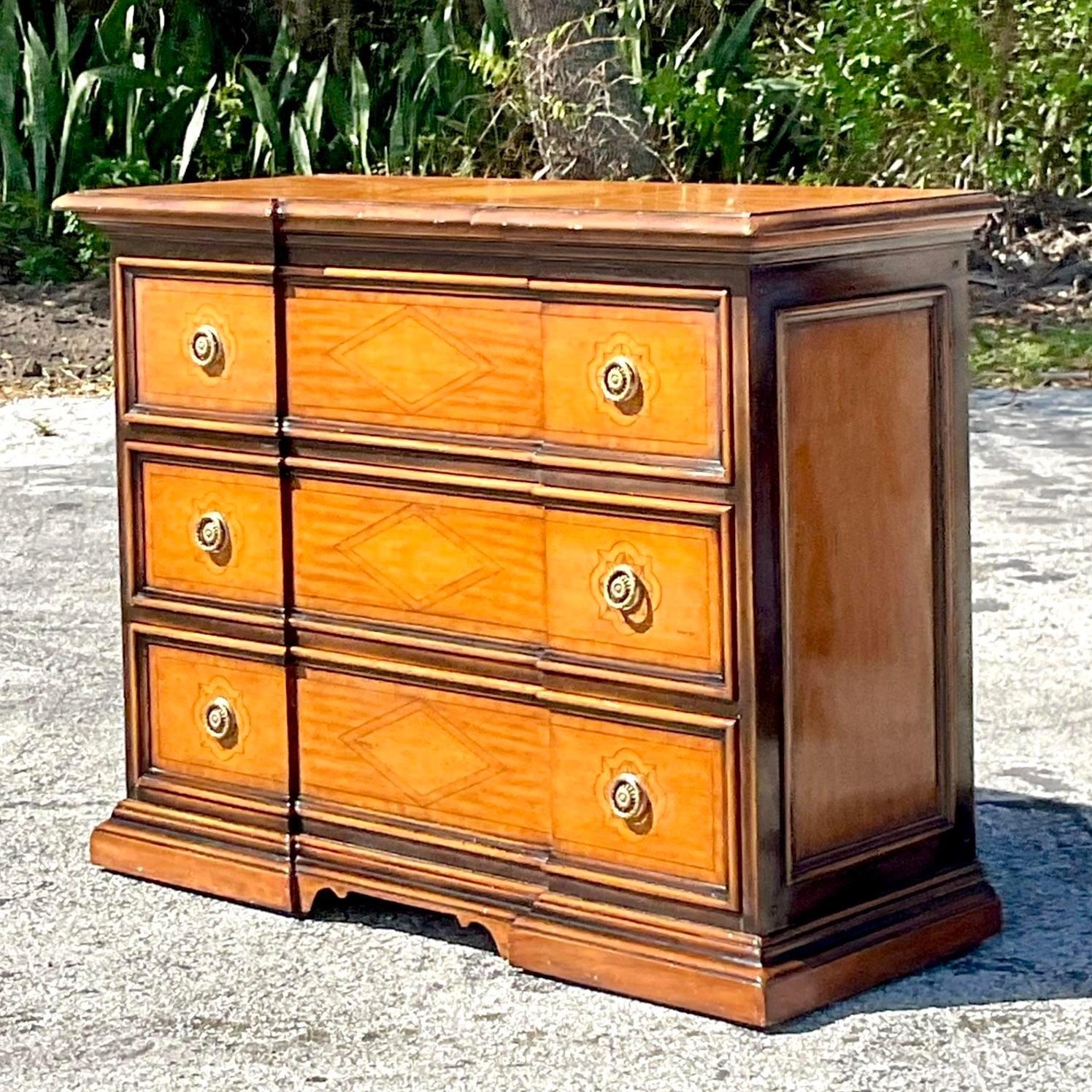 Late 20th Century Vintage Boho Theodore Alexander “Madrid” Chest of Drawers For Sale 3