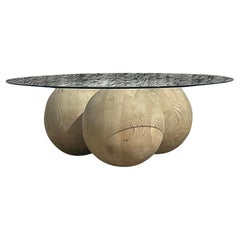Late 20th Century Vintage Boho Wood Sphere Coffee Table