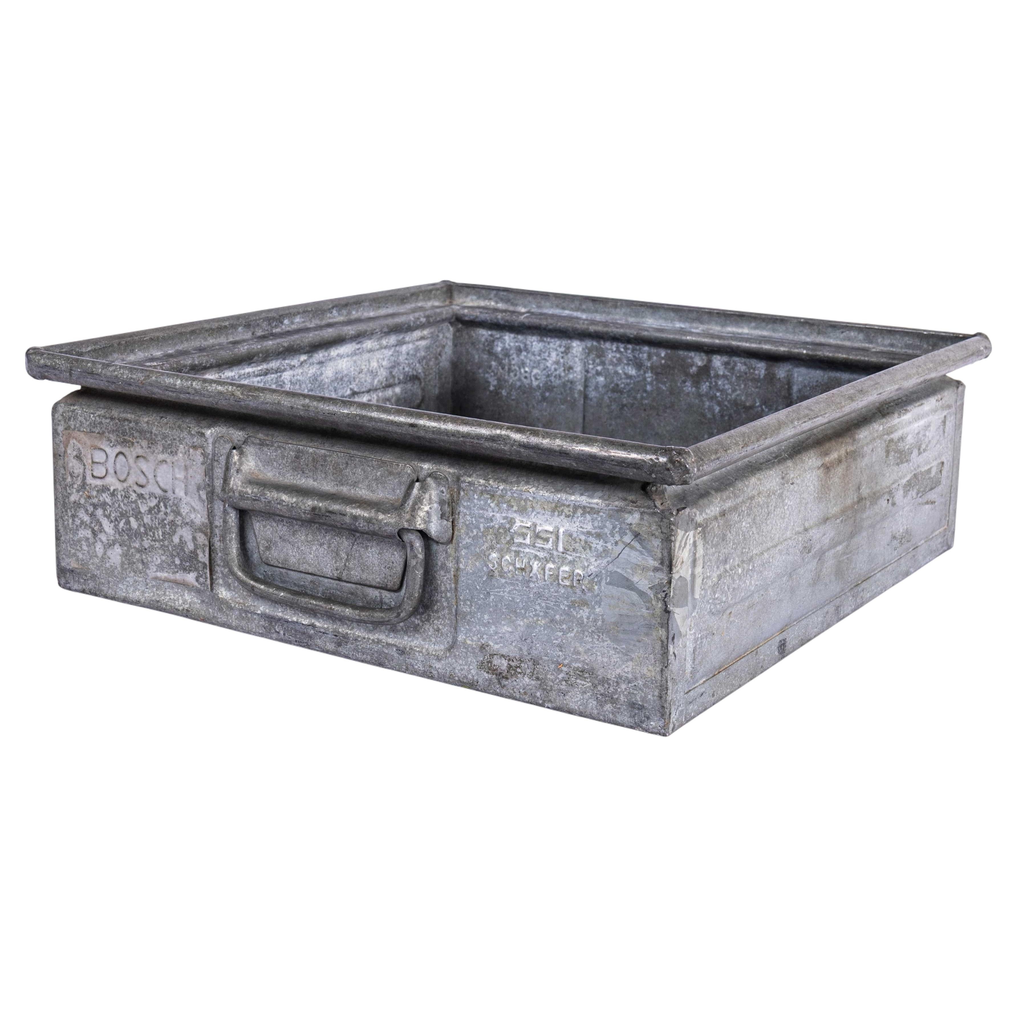 Late 20th Century Vintage Bosch Galvanised Steel Industrial Parts Tray
